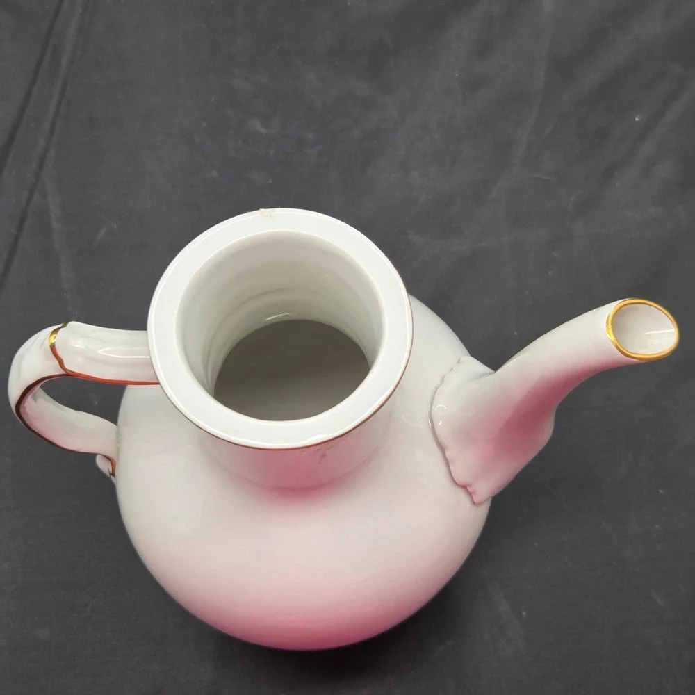 Royal Copenhagen  Coffee Pot Teapot with Lid Gold Trim Signed & Numbered VINTAGE